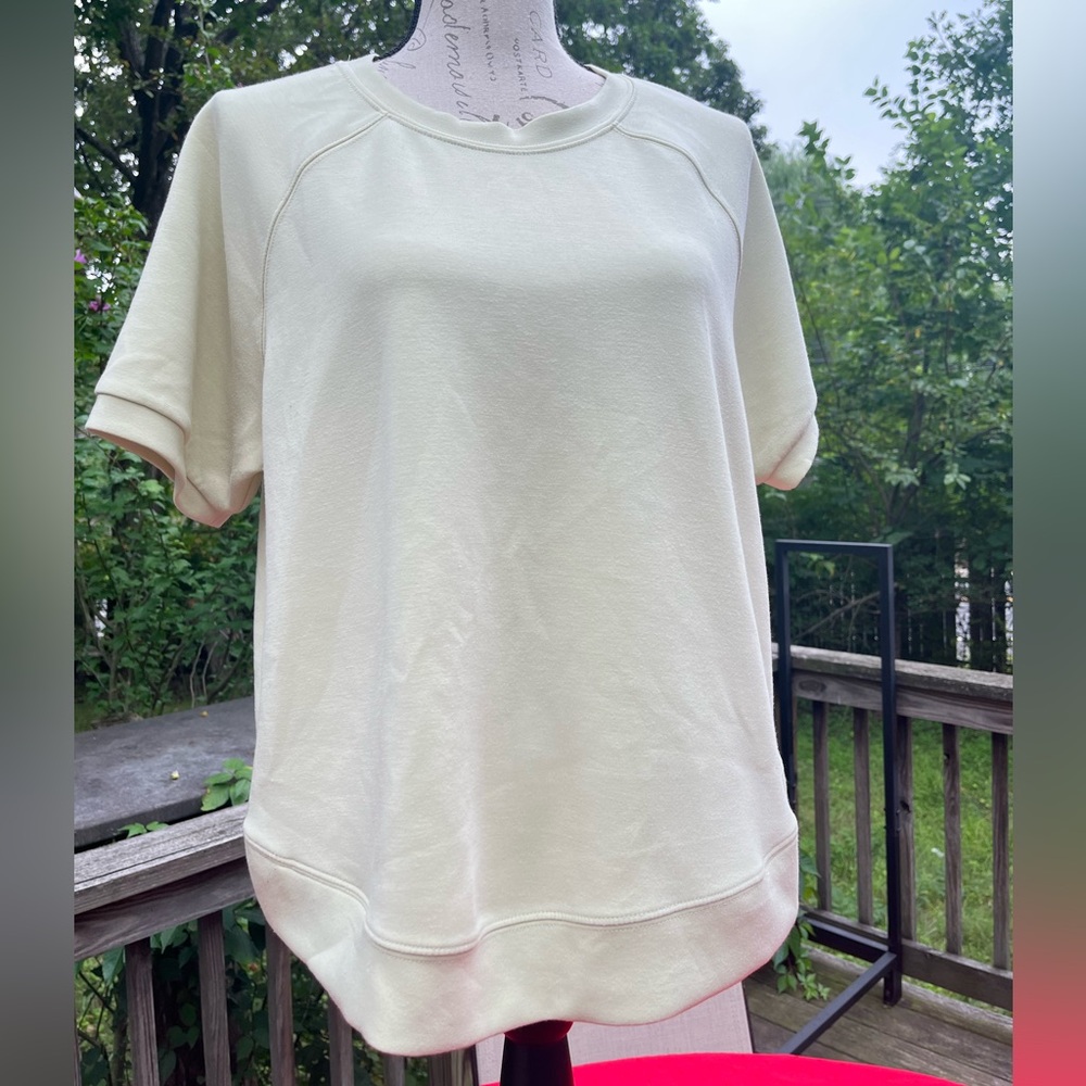 Philosophy Cream Short Sleeve Women's Top